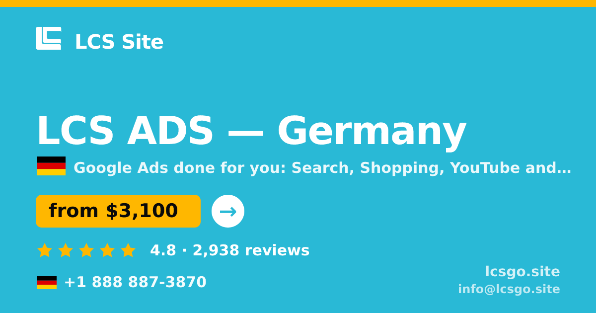 LCS ADS in Germany — from $3,100/mo, rated 4.8/5 by 2938 clients. LCS Site.