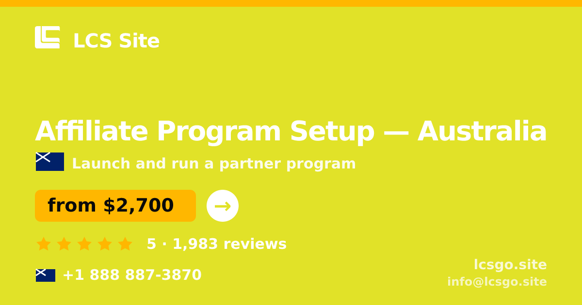 Affiliate Program Setup in Brisbane — from $3,100, rated 4.7/5 by 2262 clients. LCS Site.