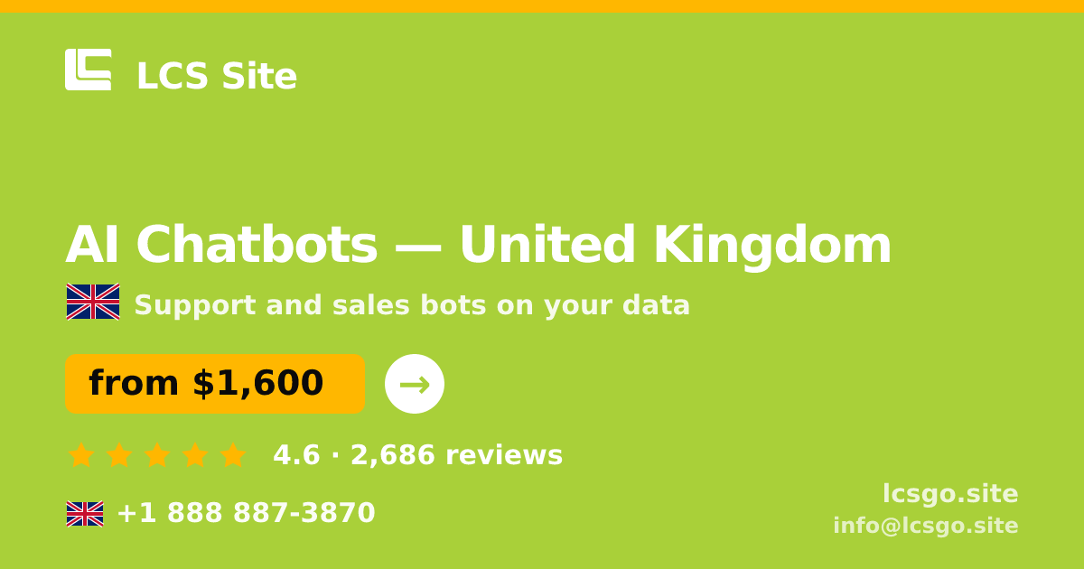 AI Chatbots in Manchester — from $1,500/mo, rated 4.6/5 by 1777 clients. LCS Site.