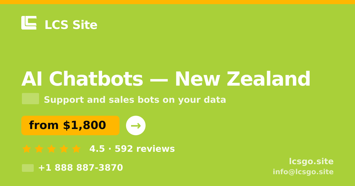 AI Chatbots in Wellington — from $1,800/mo, rated 4.6/5 by 1417 clients. LCS Site.