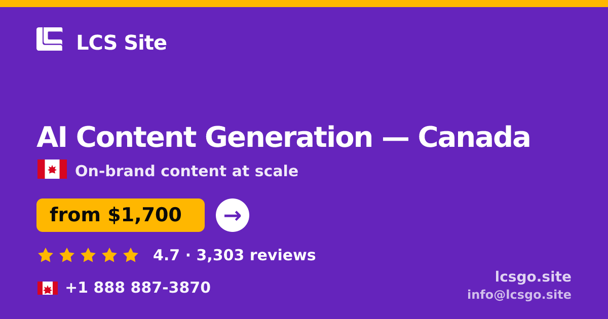 AI Content Generation in Calgary — from $2,000/mo, rated 4.8/5 by 2693 clients. LCS Site.