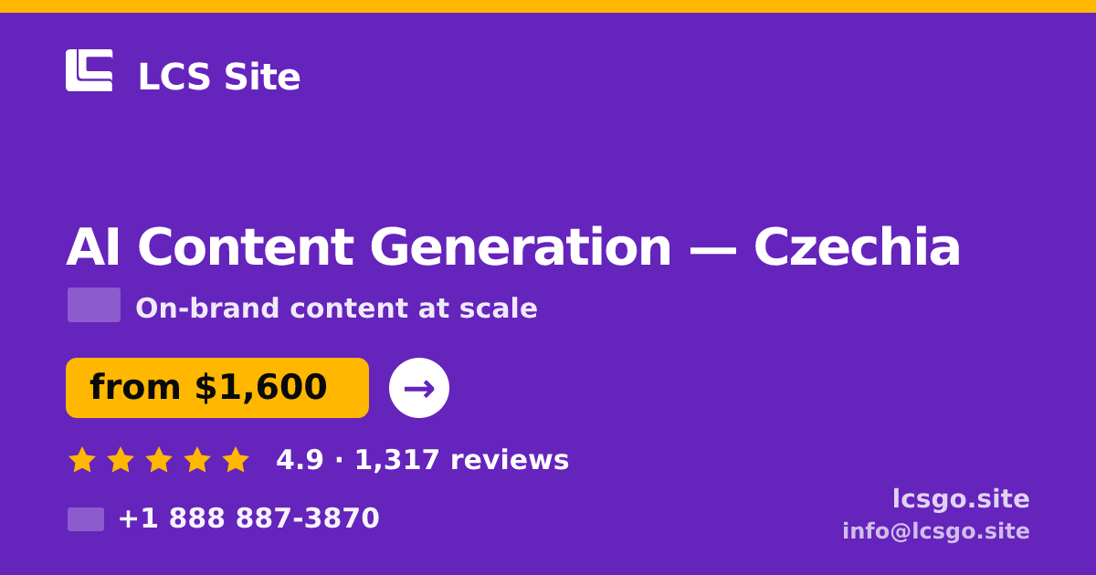 AI Content Generation in Czechia — from $1,600/mo, rated 4.9/5 by 1317 clients. LCS Site.