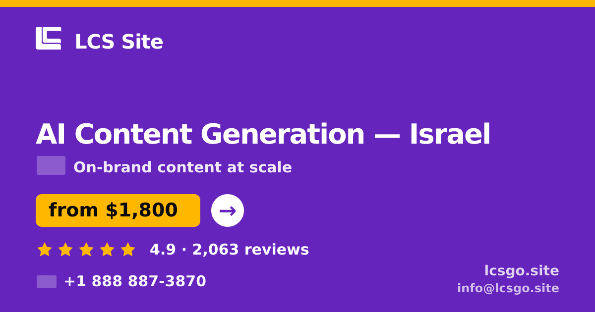 AI Content Generation in Jerusalem — from $2,500/mo, rated 4.9/5 by 2544 clients. LCS Site.