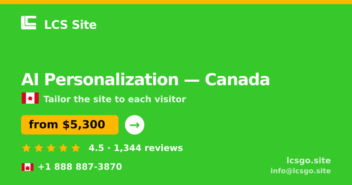 AI Personalization in Toronto — from $7,100, rated 4.5/5 by 1936 clients. LCS Site.