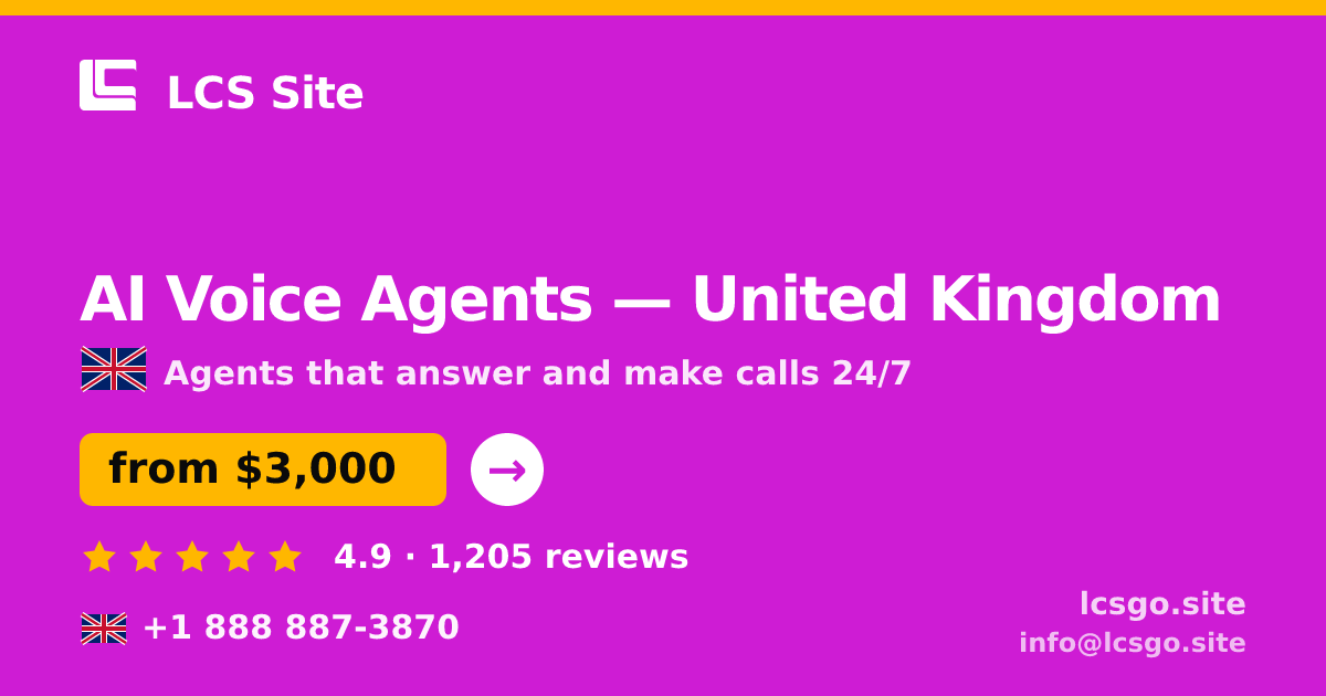 AI Voice Agents in Edinburgh — from $2,900/mo, rated 4.7/5 by 1661 clients. LCS Site.