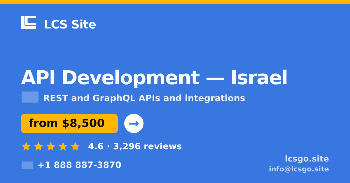 API Development in Jerusalem — from $8,800, rated 4.8/5 by 3326 clients. LCS Site.