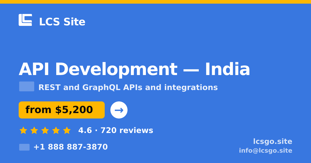 API Development in India — from $5,200, rated 4.6/5 by 720 clients. LCS Site.