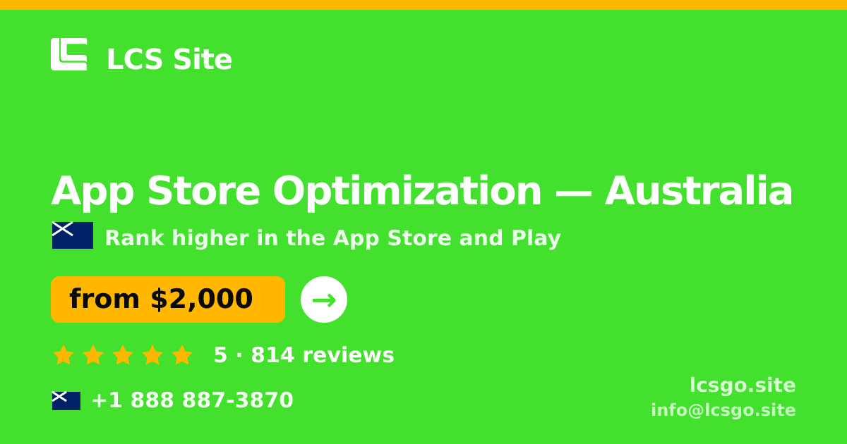 App Store Optimization in Sydney — from $2,100/mo, rated 4.6/5 by 386 clients. LCS Site.