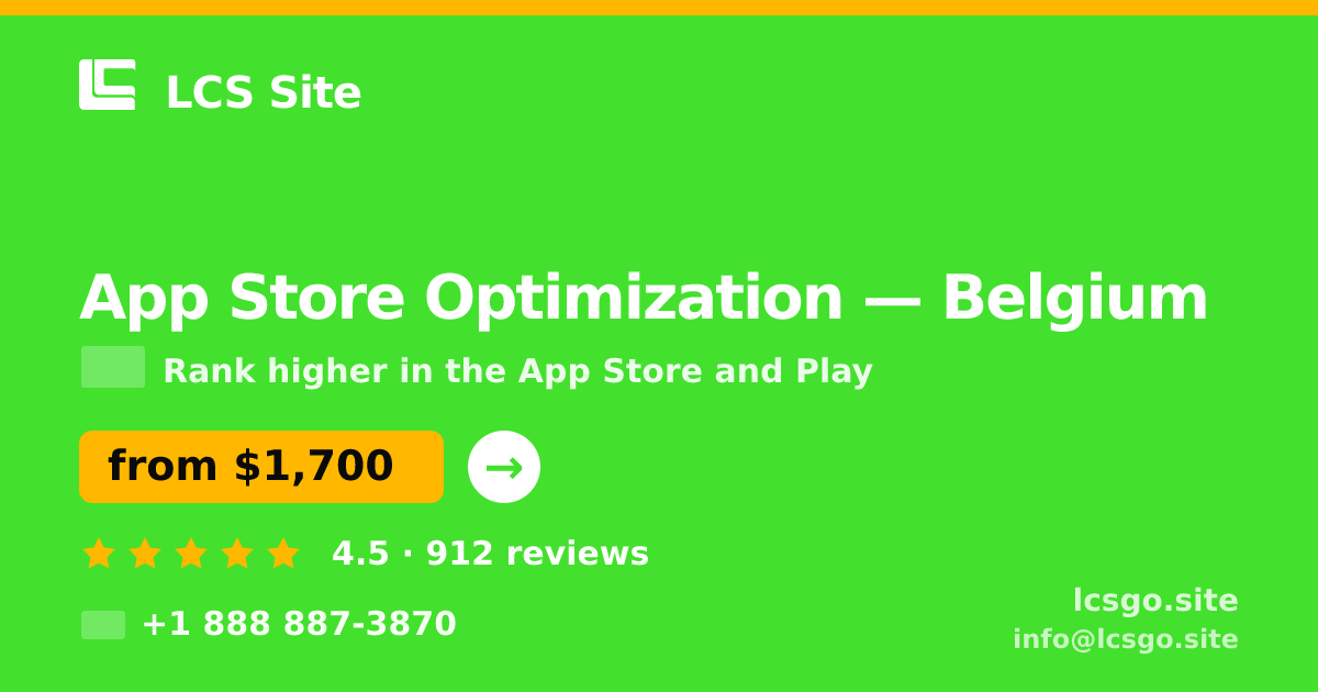 App Store Optimization in Ghent — from $1,700/mo, rated 4.6/5 by 1946 clients. LCS Site.