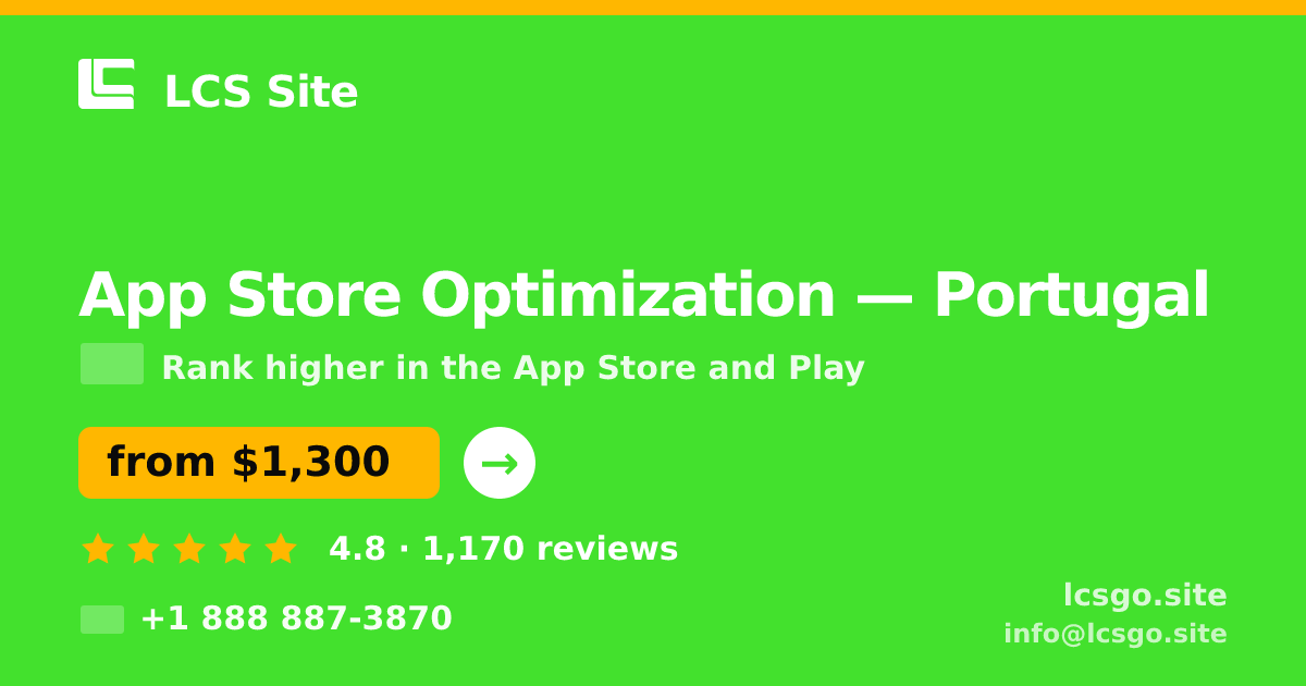 App Store Optimization in Lisbon — from $1,100/mo, rated 4.5/5 by 859 clients. LCS Site.