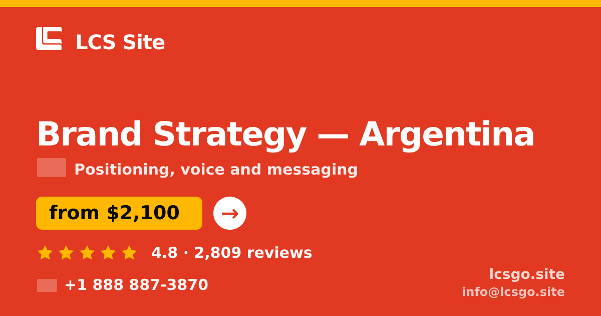 Brand Strategy in Argentina — from $2,100, rated 4.8/5 by 2809 clients. LCS Site.