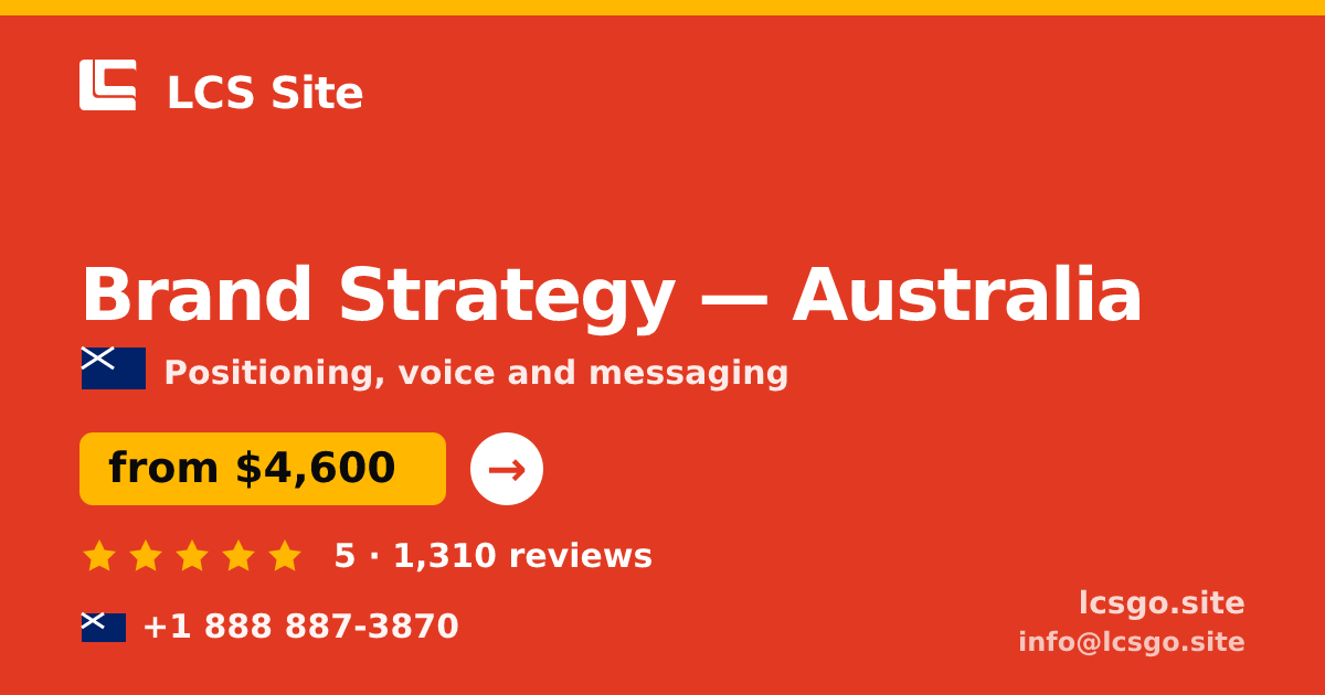 Brand Strategy in Australia — from $4,600, rated 5/5 by 1310 clients. LCS Site.