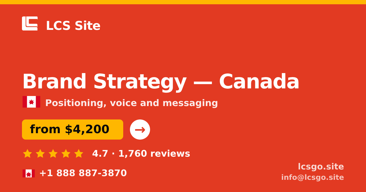Brand Strategy in Calgary — from $3,700, rated 4.9/5 by 1904 clients. LCS Site.