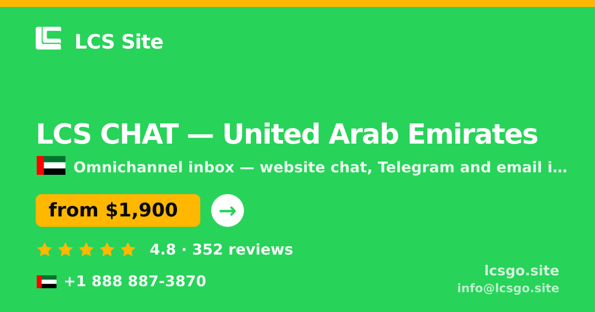 LCS CHAT in United Arab Emirates — from $1,900/mo, rated 4.8/5 by 352 clients. LCS Site.