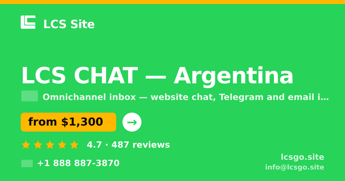 LCS CHAT in Argentina — from $1,300/mo, rated 4.7/5 by 487 clients. LCS Site.