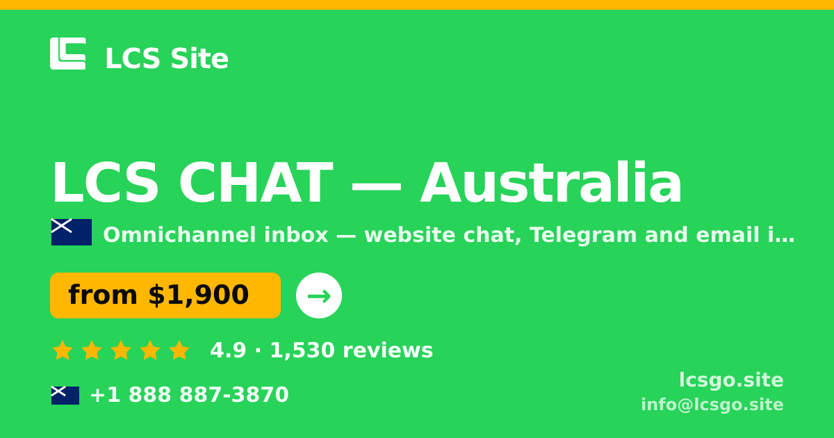 LCS CHAT in Australia — from $1,900/mo, rated 4.9/5 by 1530 clients. LCS Site.