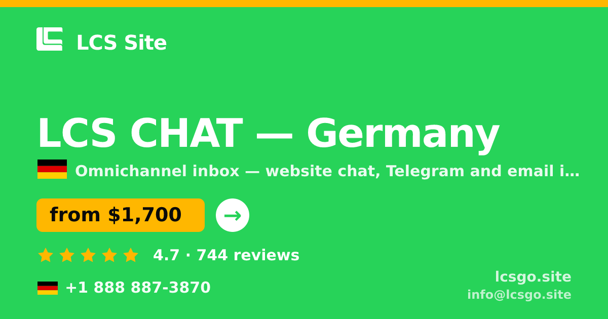 LCS CHAT in Germany — from $1,700/mo, rated 4.7/5 by 744 clients. LCS Site.
