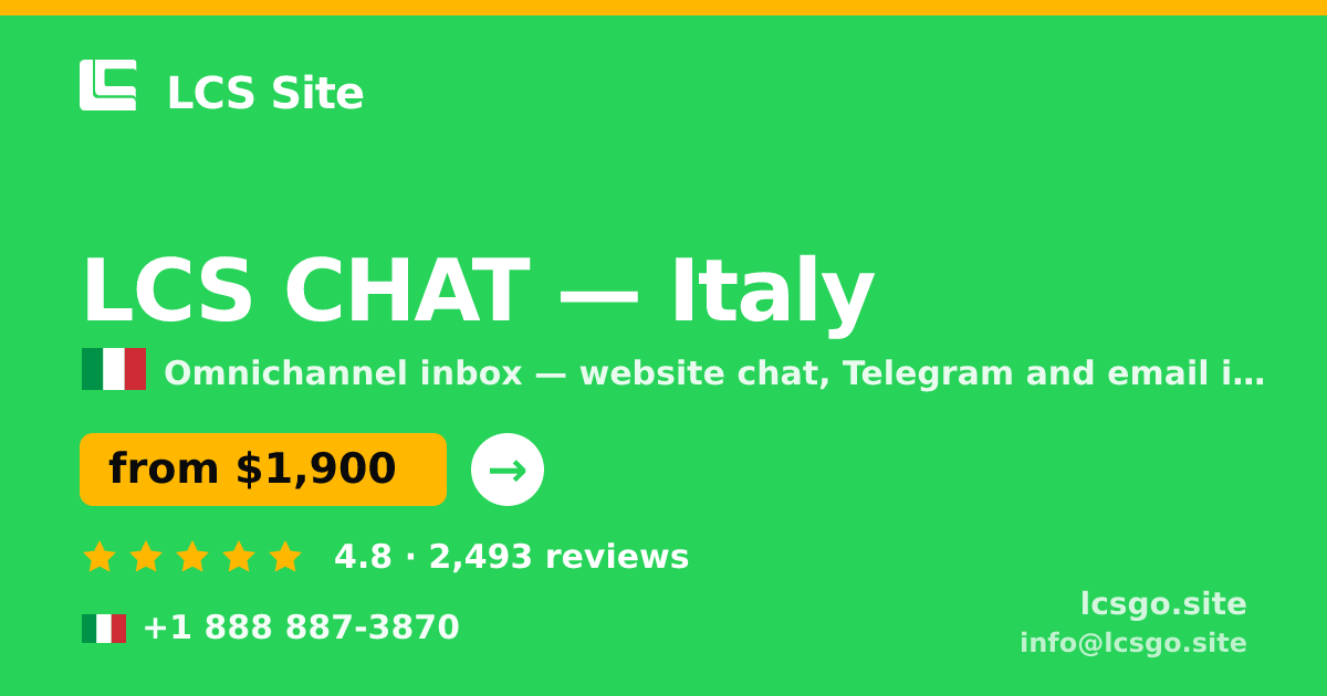LCS CHAT in Milan — from $2,100/mo, rated 4.6/5 by 3173 clients. LCS Site.