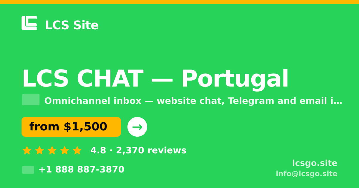 LCS CHAT in Portugal — from $1,500/mo, rated 4.8/5 by 2370 clients. LCS Site.