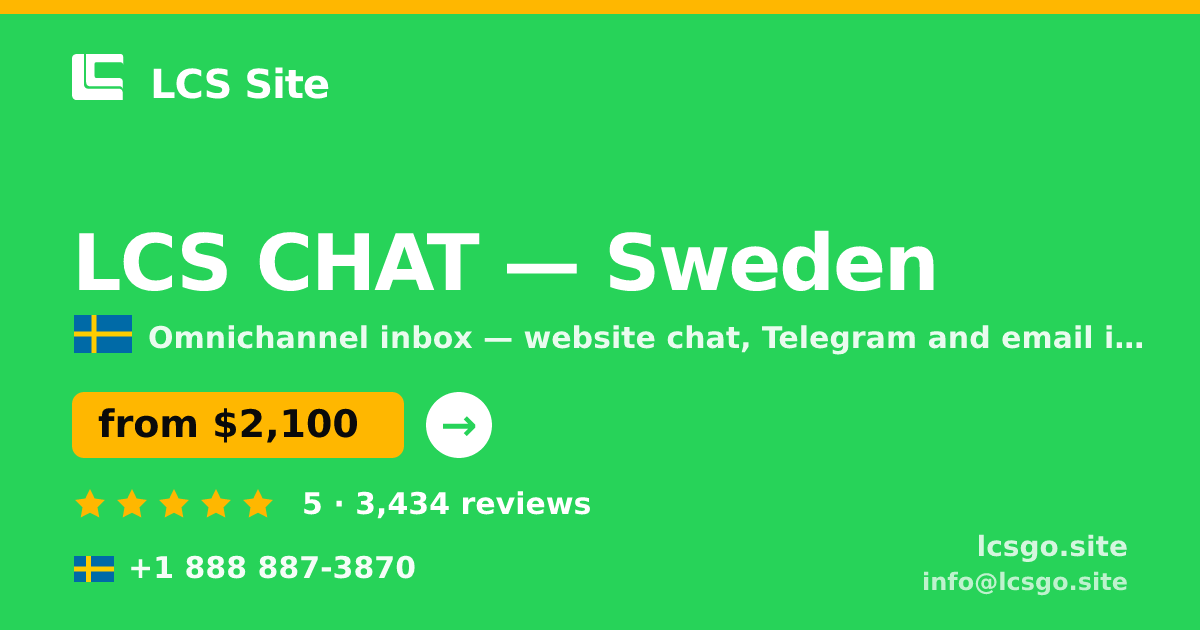 LCS CHAT in Gothenburg — from $2,500/mo, rated 4.6/5 by 1648 clients. LCS Site.
