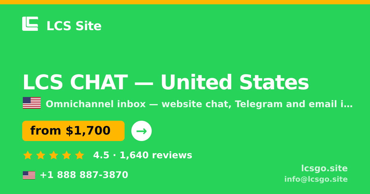 LCS CHAT in United States — from $1,700/mo, rated 4.5/5 by 1640 clients. LCS Site.