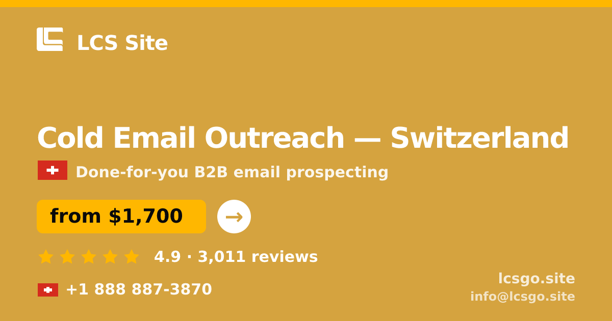 Cold Email Outreach in Zürich — from $2,700/mo, rated 4.9/5 by 2044 clients. LCS Site.