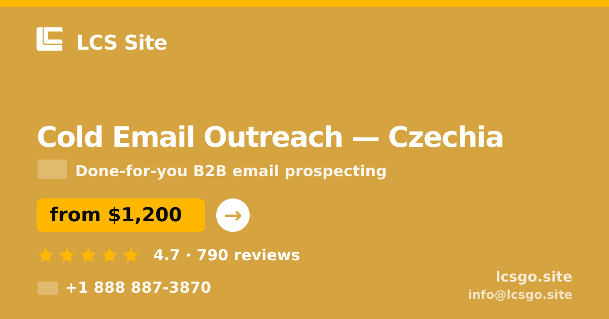 Cold Email Outreach in Czechia — from $1,200/mo, rated 4.7/5 by 790 clients. LCS Site.