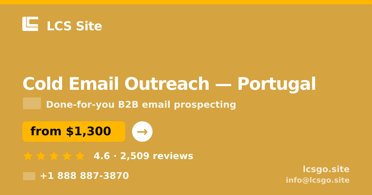 Cold Email Outreach in Porto — from $1,200/mo, rated 4.6/5 by 867 clients. LCS Site.
