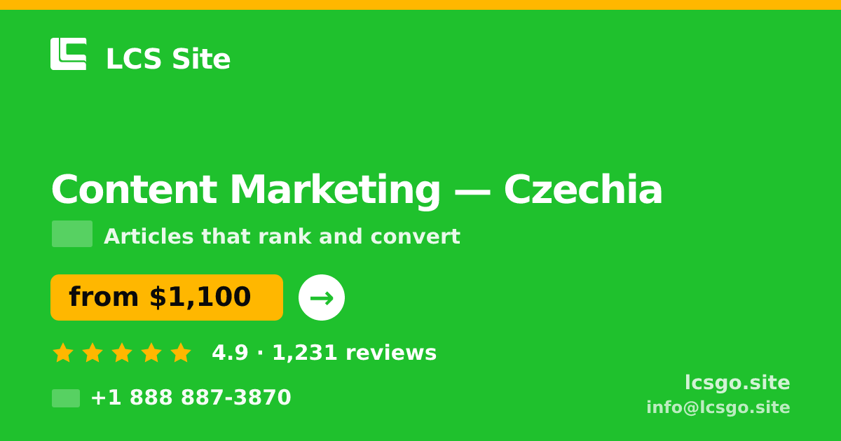 Content Marketing in Czechia — from $1,100/mo, rated 4.9/5 by 1231 clients. LCS Site.