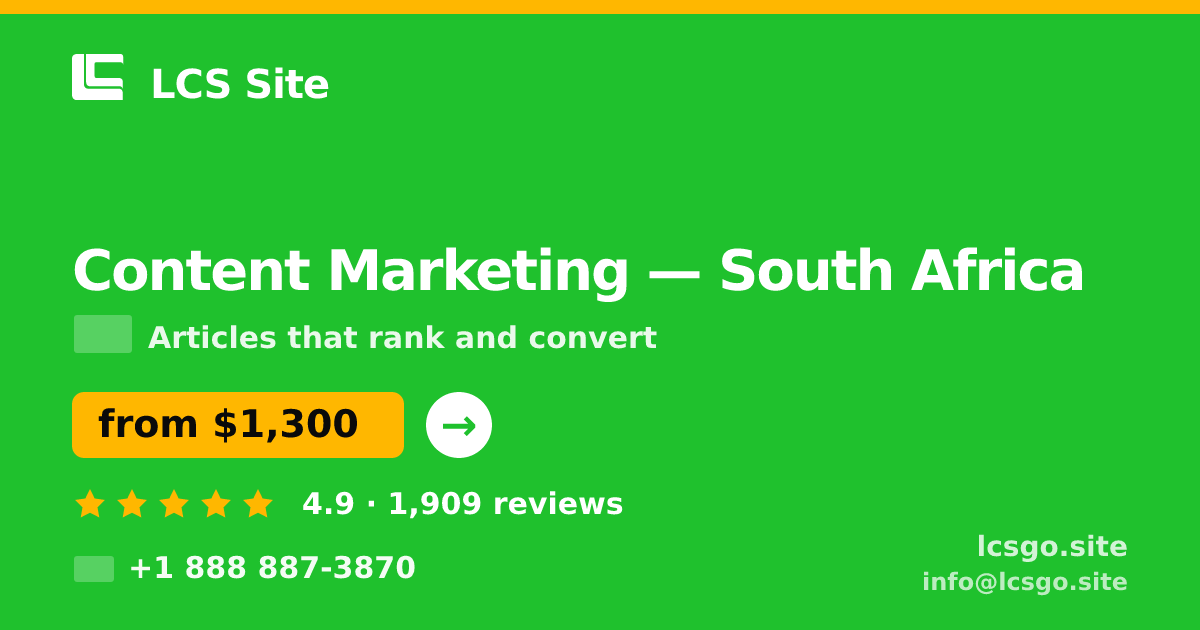 Content Marketing in Cape Town — from $1,100/mo, rated 4.8/5 by 2485 clients. LCS Site.