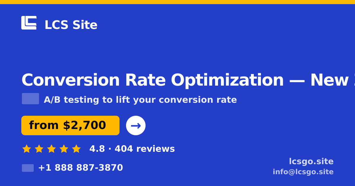Conversion Rate Optimization in New Zealand — from $2,700/mo, rated 4.8/5 by 404 clients. LCS Site.