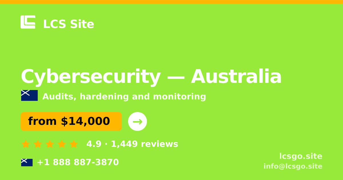 Cybersecurity in Australia — from $14,000, rated 4.9/5 by 1449 clients. LCS Site.