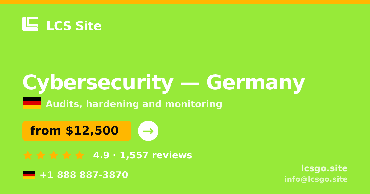 Cybersecurity in Germany — from $12,500, rated 4.9/5 by 1557 clients. LCS Site.