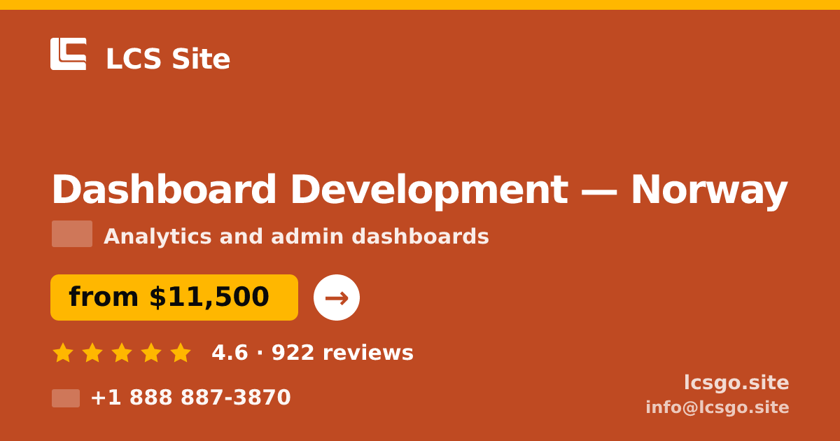Dashboard Development in Norway — from $11,500, rated 4.6/5 by 922 clients. LCS Site.