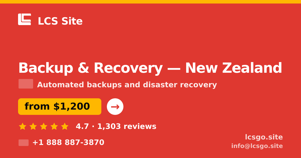 Backup & Recovery in Wellington — from $1,100/mo, rated 4.7/5 by 527 clients. LCS Site.