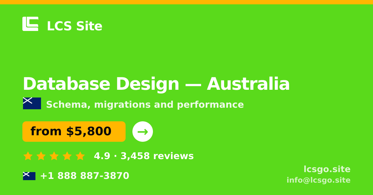 Database Design in Brisbane — from $7,100, rated 4.7/5 by 576 clients. LCS Site.