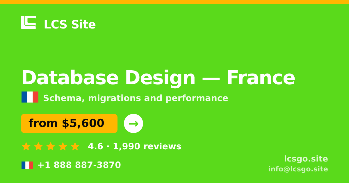 Database Design in Marseille — from $6,900, rated 4.8/5 by 2407 clients. LCS Site.