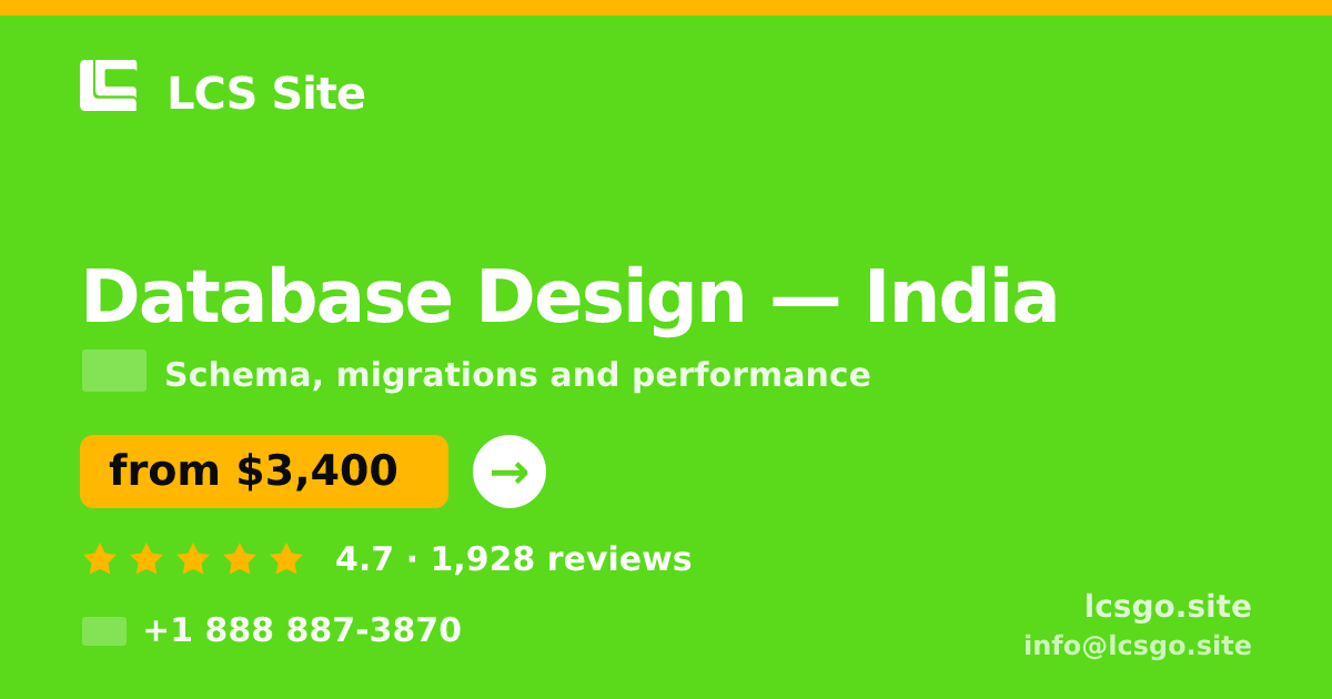 Database Design in Mumbai — from $2,300, rated 4.6/5 by 1302 clients. LCS Site.