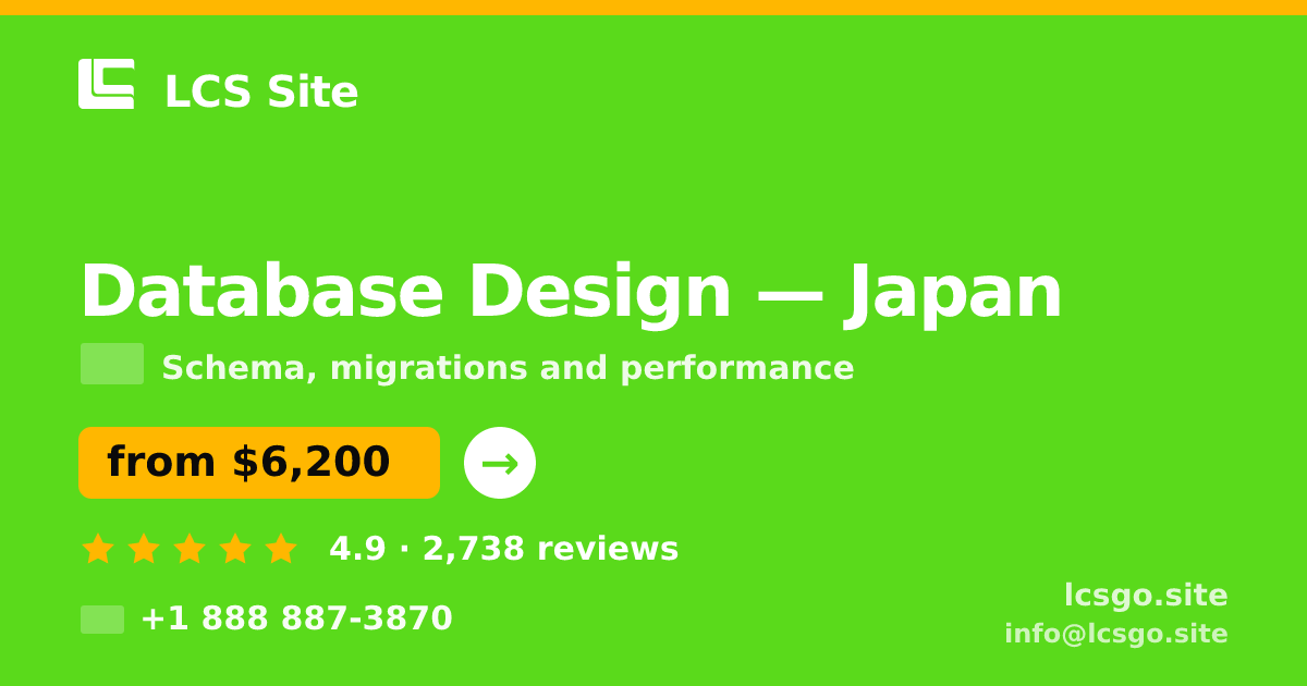Database Design in Nagoya — from $7,100, rated 4.9/5 by 3165 clients. LCS Site.