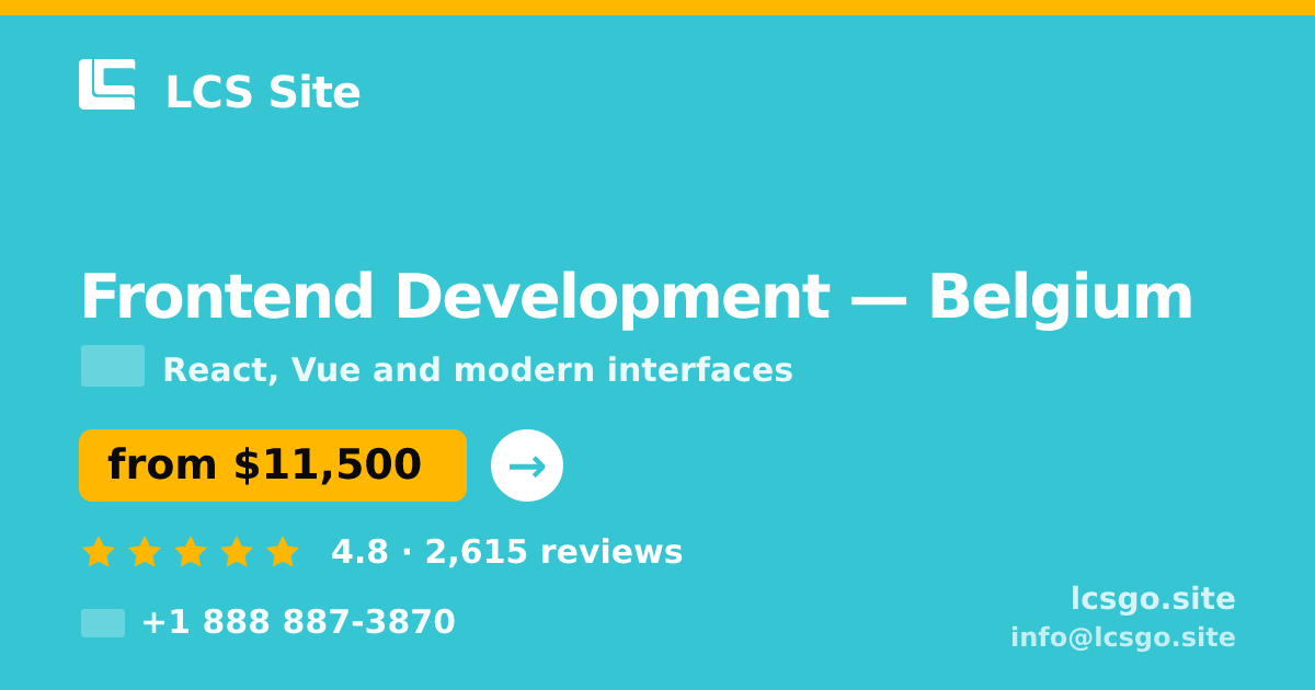 Frontend Development in Belgium — from $11,500, rated 4.8/5 by 2615 clients. LCS Site.