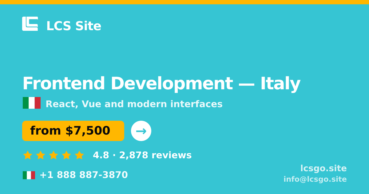Frontend Development in Turin — from $7,100, rated 4.9/5 by 3182 clients. LCS Site.