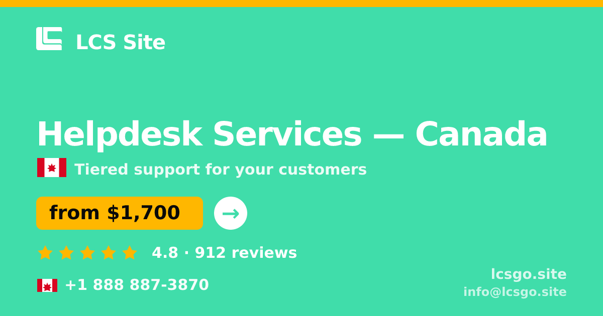 Helpdesk Services in Toronto — from $1,900/mo, rated 4.7/5 by 1508 clients. LCS Site.