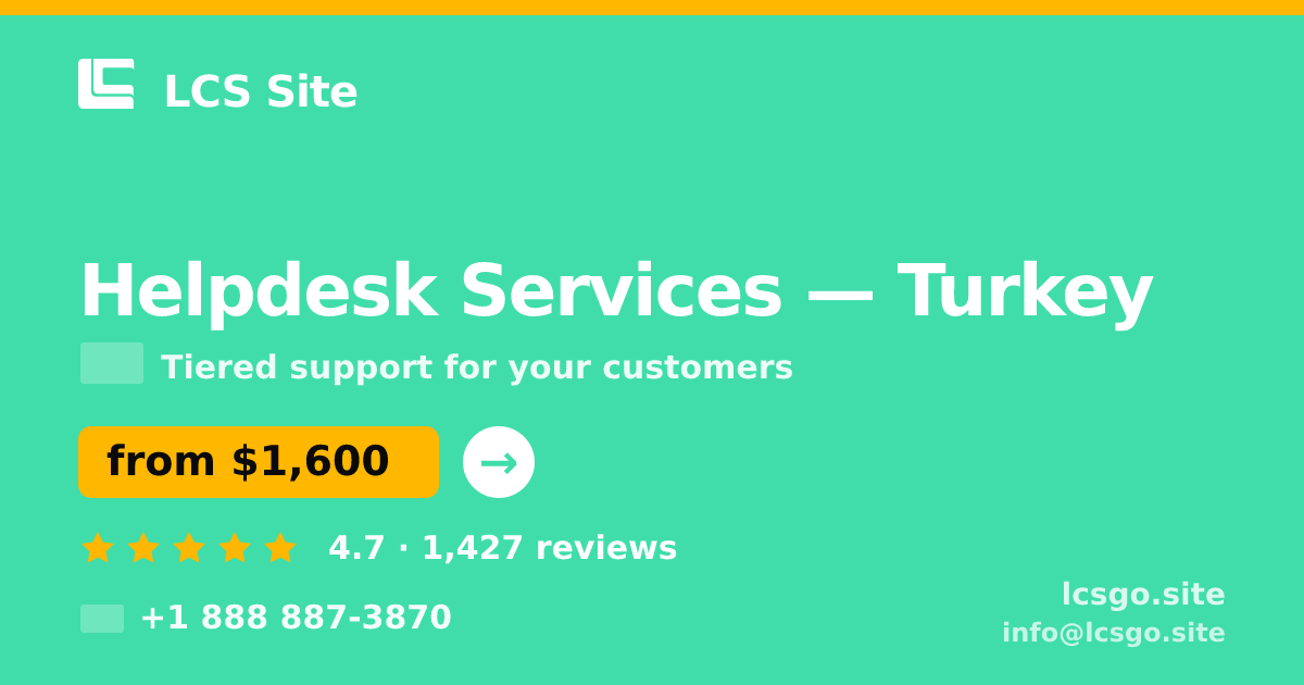 Helpdesk Services in Ankara — from $750/mo, rated 4.9/5 by 2061 clients. LCS Site.