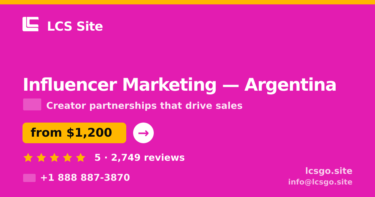 Influencer Marketing in Argentina — from $1,200/mo, rated 5/5 by 2749 clients. LCS Site.