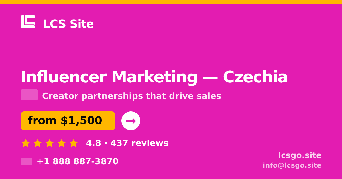 Influencer Marketing in Czechia — from $1,500/mo, rated 4.8/5 by 437 clients. LCS Site.