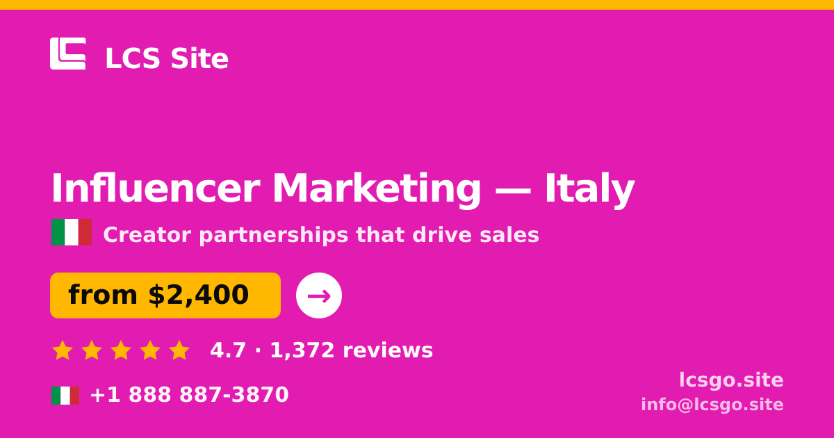 Influencer Marketing in Naples — from $1,600/mo, rated 4.7/5 by 661 clients. LCS Site.