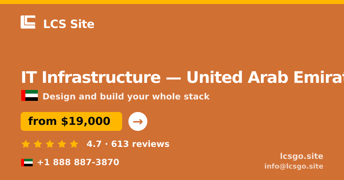 IT Infrastructure in United Arab Emirates — from $19,000, rated 4.7/5 by 613 clients. LCS Site.