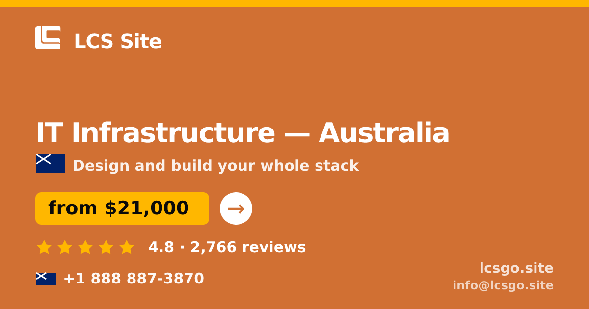 IT Infrastructure in Australia — from $21,000, rated 4.8/5 by 2766 clients. LCS Site.