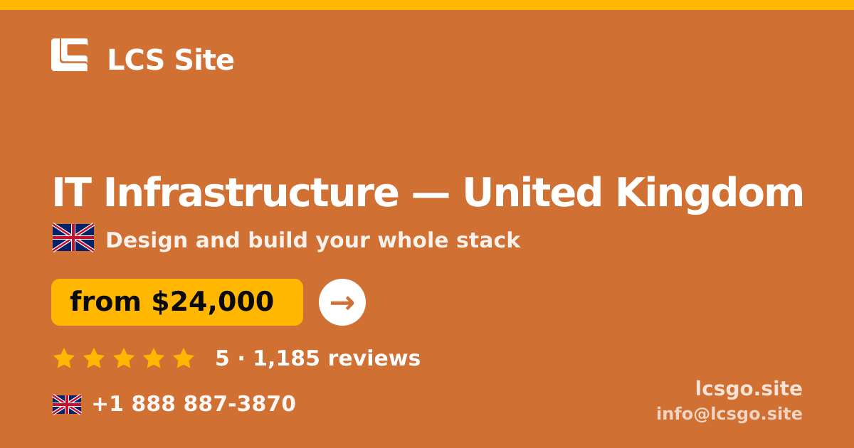 IT Infrastructure in Liverpool — from $15,500, rated 5/5 by 1360 clients. LCS Site.
