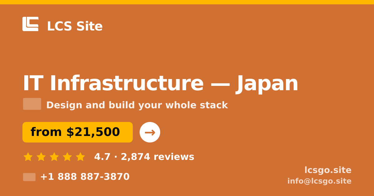 IT Infrastructure in Nagoya — from $22,500, rated 4.6/5 by 753 clients. LCS Site.